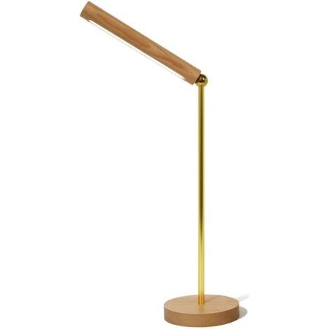 Rechargeable par USB Lampe de Table LED Magnétique, Lampe de Bureau Amovible avec Socle en Bois, Veilleuse sans Fil Portable pour Chambre, Salon, Bureau (1/5)