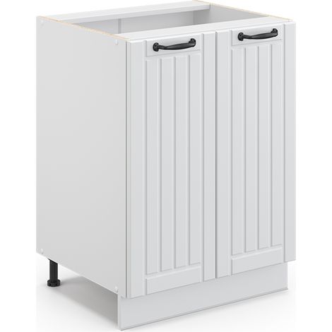 Mobiletto base cucina Fame-Line, Bianco rustico, 60 cm senza piano di lavoro, Vicco