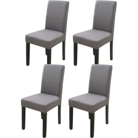 Dunkelgrauer Stuhlhussenbezug mit hoher Rückenlehne, 4-teilig, 383847 cm, modern, elastisch und waschbar, geeignet für Esszimmer und Küche