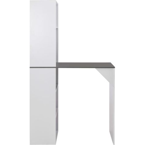 Bar Tisch mit Schrank Weiß 115x59x200 cm