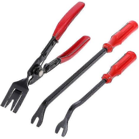 Kit de réparation de clips de panneau de porte de voiture en acier (3 pièces) avec pince et outil d'ouverture de vis de 15 cm (1/3)