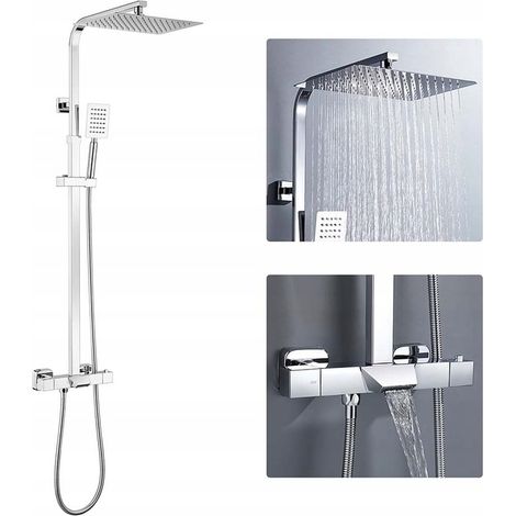 Set doccia termostatico, altezza regolabile 98-129 cm, cromato