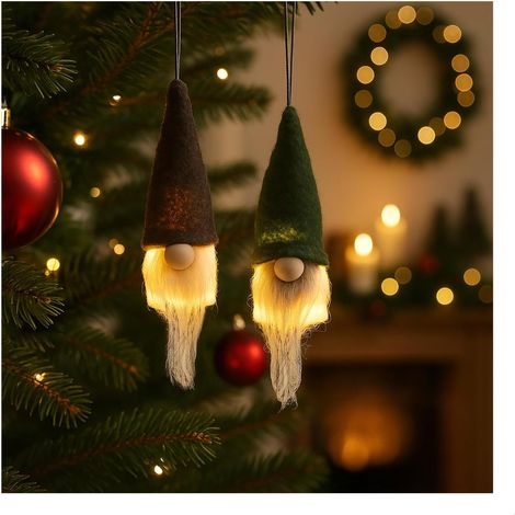 2X LED Nain avec Nez et Barbe, Nain scandinave avec Chapeau als praktisches Deko-Zubehör, schnelle Montage (1/5)