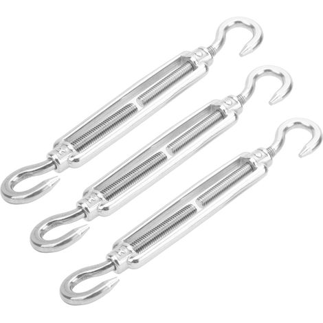 Lot de 10 tendeurs à crochet en acier inoxydable 304, tendeur de câble M6, ridoir à crochet et œil pour corde