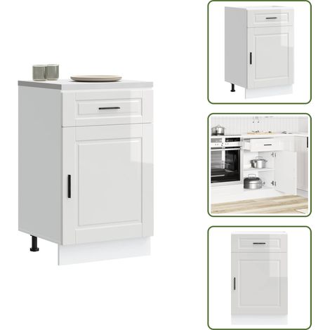 Armadio in legno - vidaXL Base da Cucina Porto Bianco Lucido in Legno Multistrato - Armadio con porte