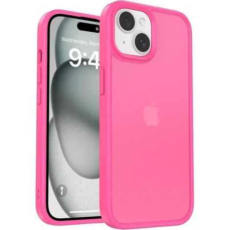 Handyhülle iPhone 15 Stoßfest Kratzfest Anti Fingerabdruck Rose Rot (1/5)
