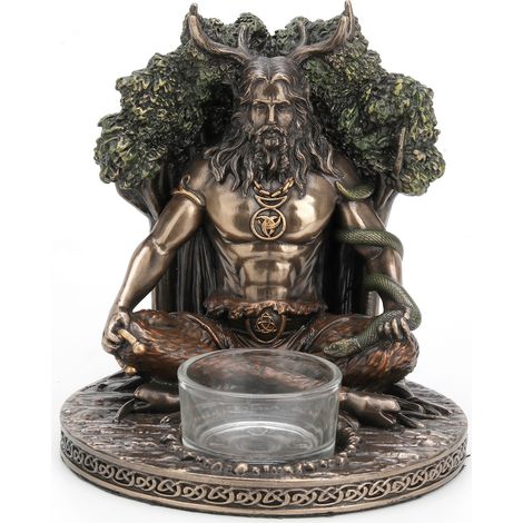 Signes Grimalt Figura Dio Celta Cernunnos Bronzo Figura mitologica d'oro - 14x12x12cm (1/2)