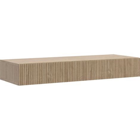 Selsey – Coiffeuse enfant suspendue 110 cm – Tiroir Push-to-Open – Panneau mélaminé chêne huilé – Surface résistante à l'humidité