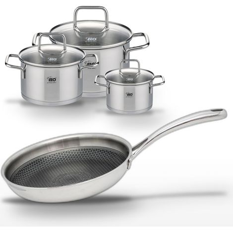 Lot Poêle 24cm & 3 Faitouts Elo Relief Evolution (1/5)