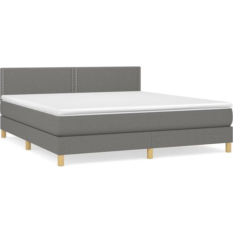 Maison Exclusive - Giroletto a Molle con Materasso Grigio Scuro 180x200 cm Tessuto