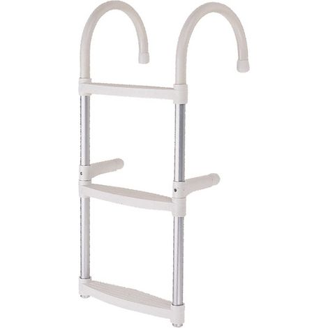 Echelle de bain avec tubes en aluminium - ORANGEMARINE - blanc - avec 3 marches