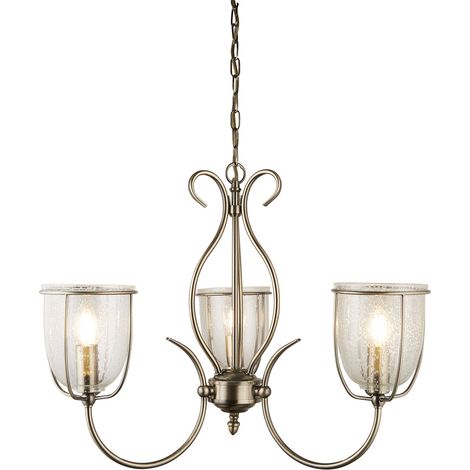 Silhouette 3Lt Pendant - Metallo ottone anticato e vetro seminato (1/5)