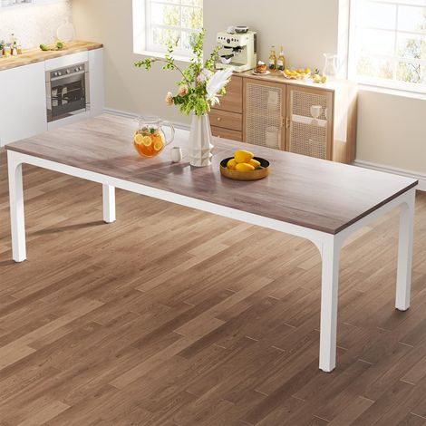 Tribesigns – Table de salle à manger rectangulaire 200 x 70 cm – Pour 6 à 8 personnes – MDF résistant aux rayures – Style industriel moderne