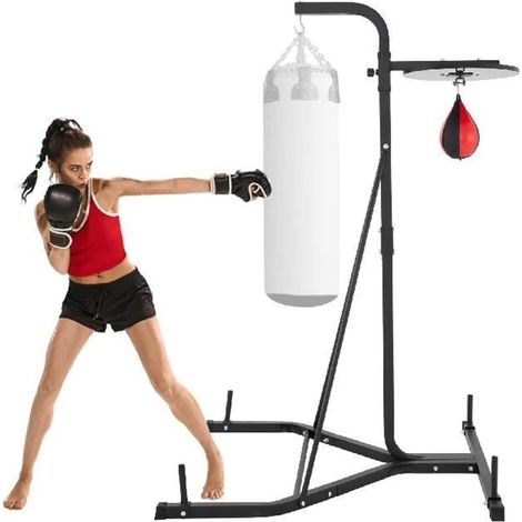 PAKJEL Support de Sac de Boxe Debout Libre Ensemble de Boxe Unisexe Pliable Station Unique Support de Sac Lourd poinçonnage Balle Boxe poinçonnage (1/5)