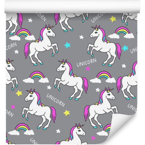 Papier peint Licornes Arc-en-ciel pour salon et chambre 50x1000 cm (1/5)