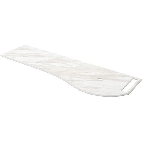 Salgar Waschtischplatten MAM 1590 links mit handtuchhalter für Aufsatzbecken mit Handtuchhalter WEIßER MARMOR 1590 x 12 x 510 mm (1/2)