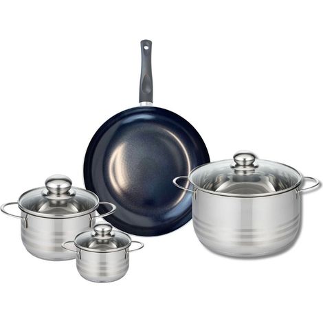Ensemble de 1 Poêle de cuisson 28 cm et 3 faitouts 12, 16 et 24 cm Elo Prima Brillant (1/5)