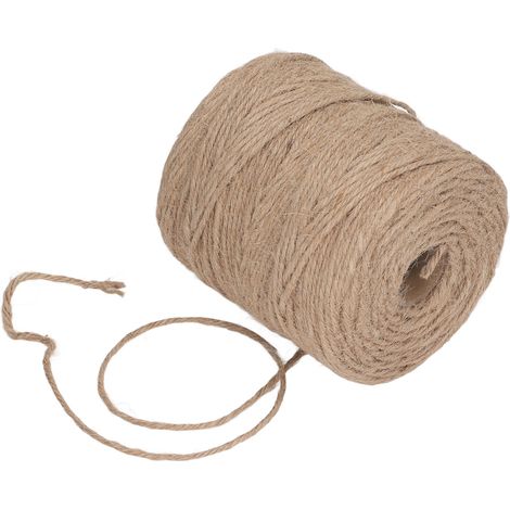 Ficelle de jute naturelle de 200 m, diamètre 3 mm, 4 brins, corde de chanvre de sécurité et de protection pour loisirs créatifs, décoration et fabrication. (1/5)