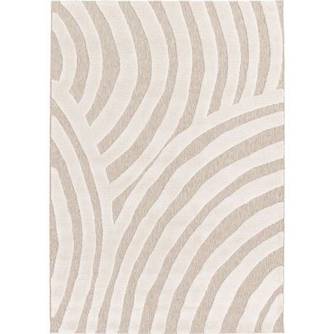 BOBOCHIC - Tapis poil ras VILMA motif abstrait 200x290 Beige (1/5)