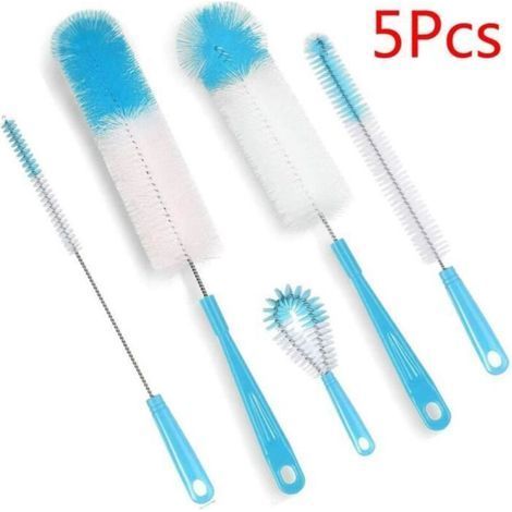 Spazzola per bottiglie, spazzola per la pulizia, spazzola lunga per lavare bottiglie d'acqua, caraffe a collo stretto - (1 kit) (1/4)