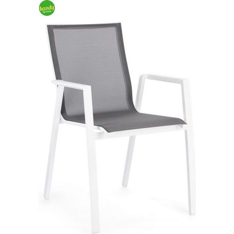 Sedia Con Braccioli Krion Bianco In Alluminio (1/5)