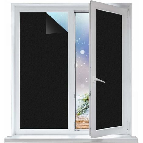 Window film, waterproof, opaque, self-adhesive glass film, suitable for windows, offices, apartments, bathrooms, bedrooms, and kitchens, 45 cm x 100 cm (1 piece). YMYNY (1/4)