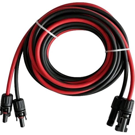 Cavo solare in rame stagnato, resistente ai raggi UV e all'umidità, 6 mm², 5 m. (1/2)