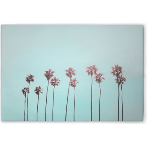 Leinwandbild Palmen Zart Blau Rosa M1-No.51066 - Kunstdruck auf Leinwand in Blau Rosa - Wandbild 45 x 30 cm (1/5)