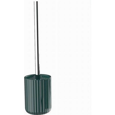 Trade Shop - Portascopino Arredo Da Bagno Wc Toilette Verde Rigato Con Scopino Completo 69955 - (1/2)