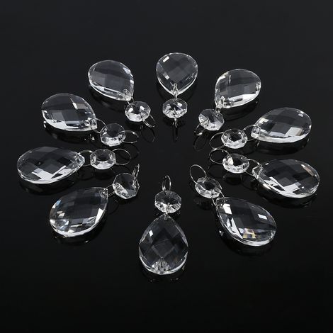 10 pièces de prismes en cristal transparent pour lustre, suspension, accessoires de bricolage (1/5)