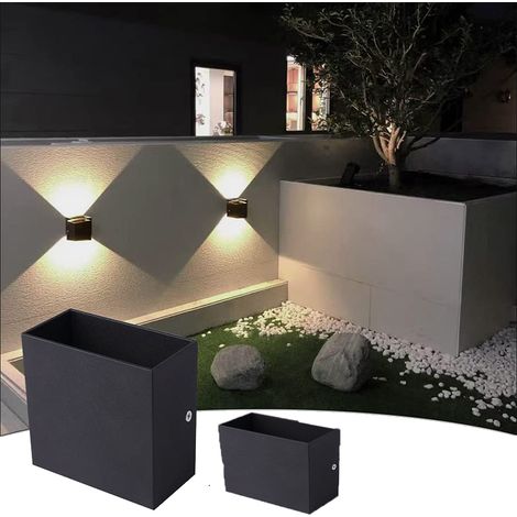 Applique murale carrée d'intérieur luminaire LED à intensité variable lumière chaude coque noire 10105CMinterrupteur 10105cm 2pcs Noir (1/5)