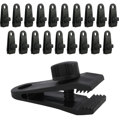 20 morsetti per teloni resistenti, clip antivento con chiusura a coccodrillo per campeggio, coperture per piscine, ripari (1/5)