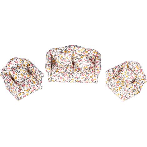 Canapé miniature 1/12 pour maison de poupée avec coussin, meuble décoratif (1/5)