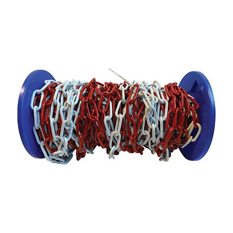 CATENA SEGNALETICA AREF ACCIAIO VERNICIATO BIANCO/ROSSO D.MM 5 MT 30