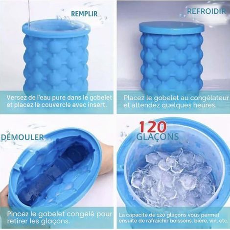 Seaux À Glaçons 2 En 1 En Silicone Portable Pour Whisky, Cocktails, Boissons (1/5)