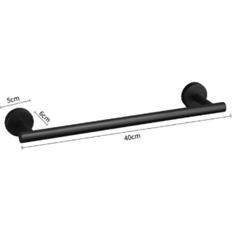 Porte-serviettes inox finition noire élégante SUS304 40cm - mural pour salle de bain ou cuisine, Design moderne (1/4)