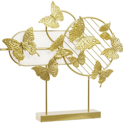 Décoration murale papillons dorés en métal style glam chic - doré brillant style glam (1/3)