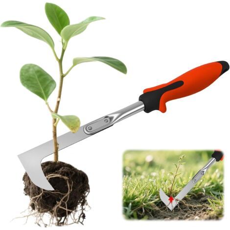 CCYKXA Couteau Désherbeur Manuel en Acier Inoxydable, Outil de Désherbage à Main Durable en Acier au Manganèse,Grattoir de Jardin Poignée Ergonomique pour Joints,Mousse & Mauvaises Herbes (1/5)