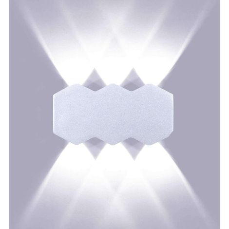 6W LED Applique Murale Intérieur Moderne Lampe Murale Intérieur Up Down Spot IP66 Éclairage Mural en Aluminium pour Chambre à Coucher Bureau Lit Couloir Salon Hôtel Argent Blanc froid 6000k (1/5)