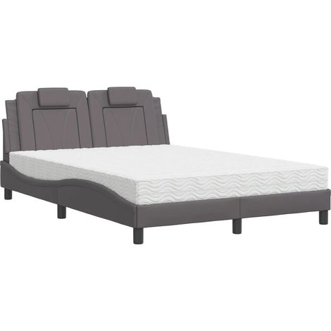 Maison Exclusive - Bett "Viana" mit Matratze Grau 140x200 cm Kuns