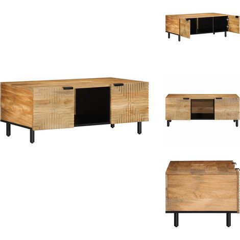 Table basse marron 100x54x40 cm bois massif de manguier - Table Basse - Tables Basses - Table D'appoint - Bout De Canapé (1/5)