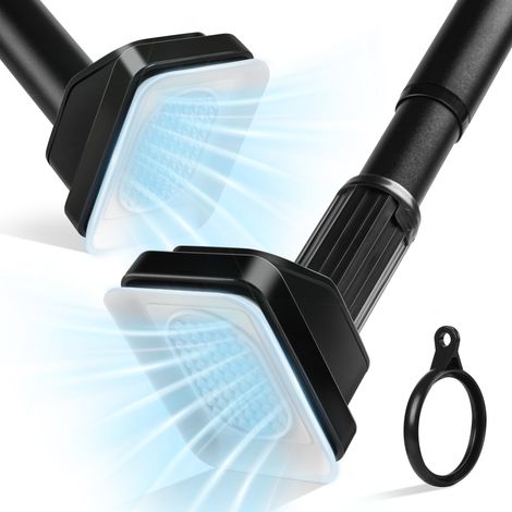 Asta Telescopica per Tende da Doccia 75-120 cm Senza Foro Nero (1/4)