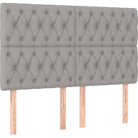 Maison Exclusive - Cabecero de cama gris claro 144x7x118/128 cm d (1/5)