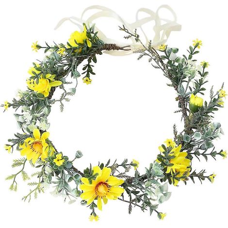 Couronne de fleurs de mariage, guirlande de fleurs, bandeau, ornement de tête floral, halo (1/5)