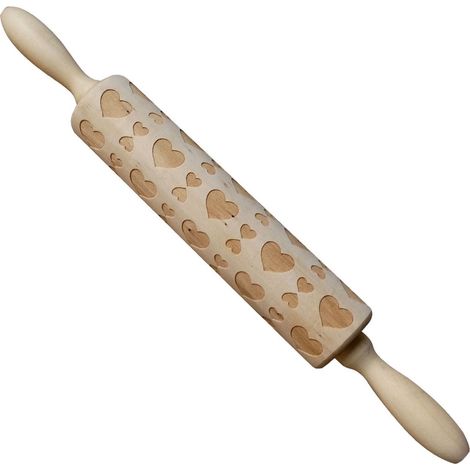 Rouleau À Pâtisserie - En Bois D'Érable - Motif Grille Carrée - Pour Pâte À Cookies Et Pâtisserie - 1 Pièce (1/5)