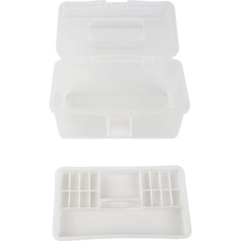 Boîte de rangement transparente en plastique pour matériel de peinture (aquarelle, huile), portable et polyvalente, idéale pour les artistes et les étudiants. (1/5)