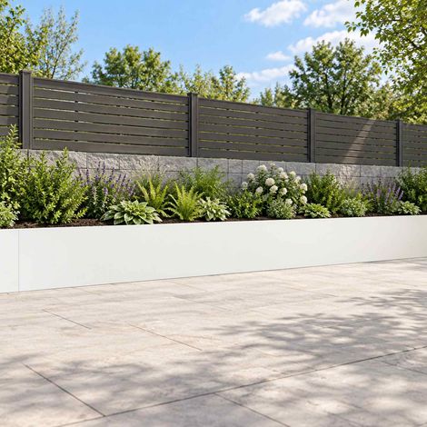 vidaXL Retaining Wall 6 pcs 60 x 12 x 40 cm Steel White (1/5)