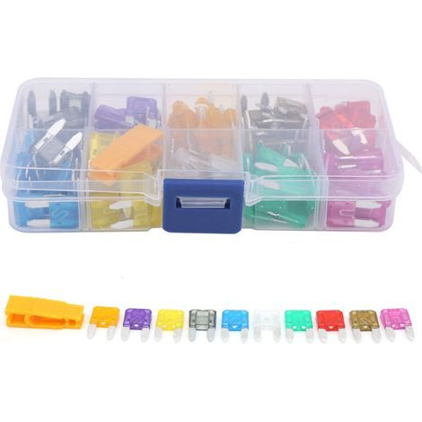 121 pièces assortiment de fusibles à lame Ensemble 2/ 3/ 5/ 7,5/ 10/ 15/ 20/ 25/ 30/ 35 AMP avec clip de fusible,DUBUNS (1/3)