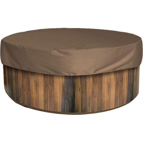 TAISHENGDA-Couverture de Piscine Ronde Piscine Bâche pour Piscine,Housse de Protection Spas Imerméable 100% Résistant Aux UV 190T, pour Extérieur Spa Baignoire, Marron, 210x30cm (1/5)