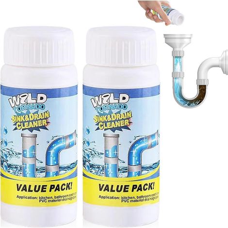 Abflussreinigungspulver (2er-Pack) – Schnell wirkend, geruchsreduzierend, reinigt Abflüsse in Küche und Bad (1/5)